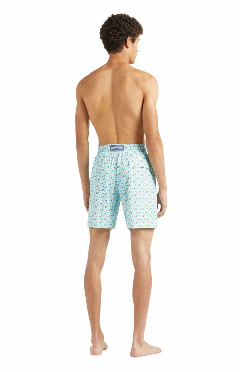 Vilebrequin Men's Micro Ronde Des Tortues Rainbow Long Stretch Swim Shorts, Alternate, color, 