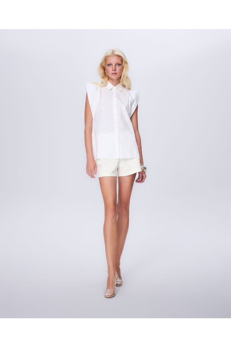 Astraea Embellished Sleeveless Shirt, Main, color, White / Pearl