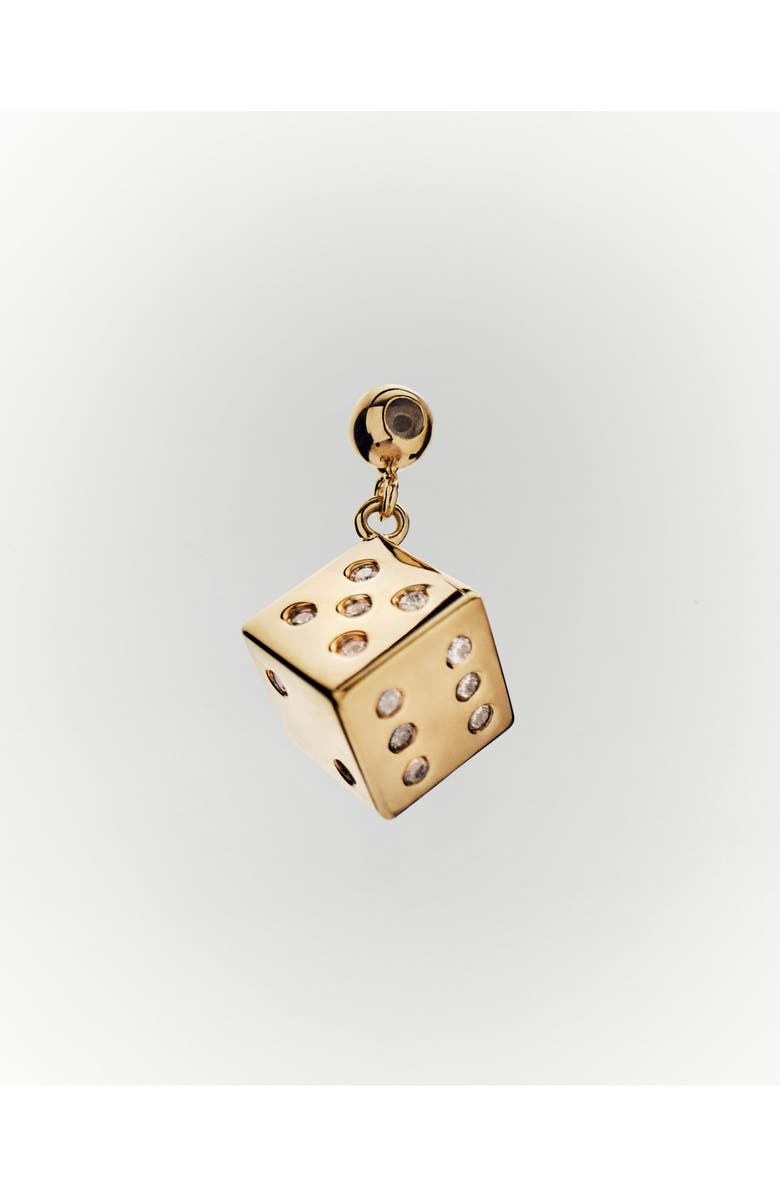 PDPAOLA Dice Charm, Alternate, color, Brass