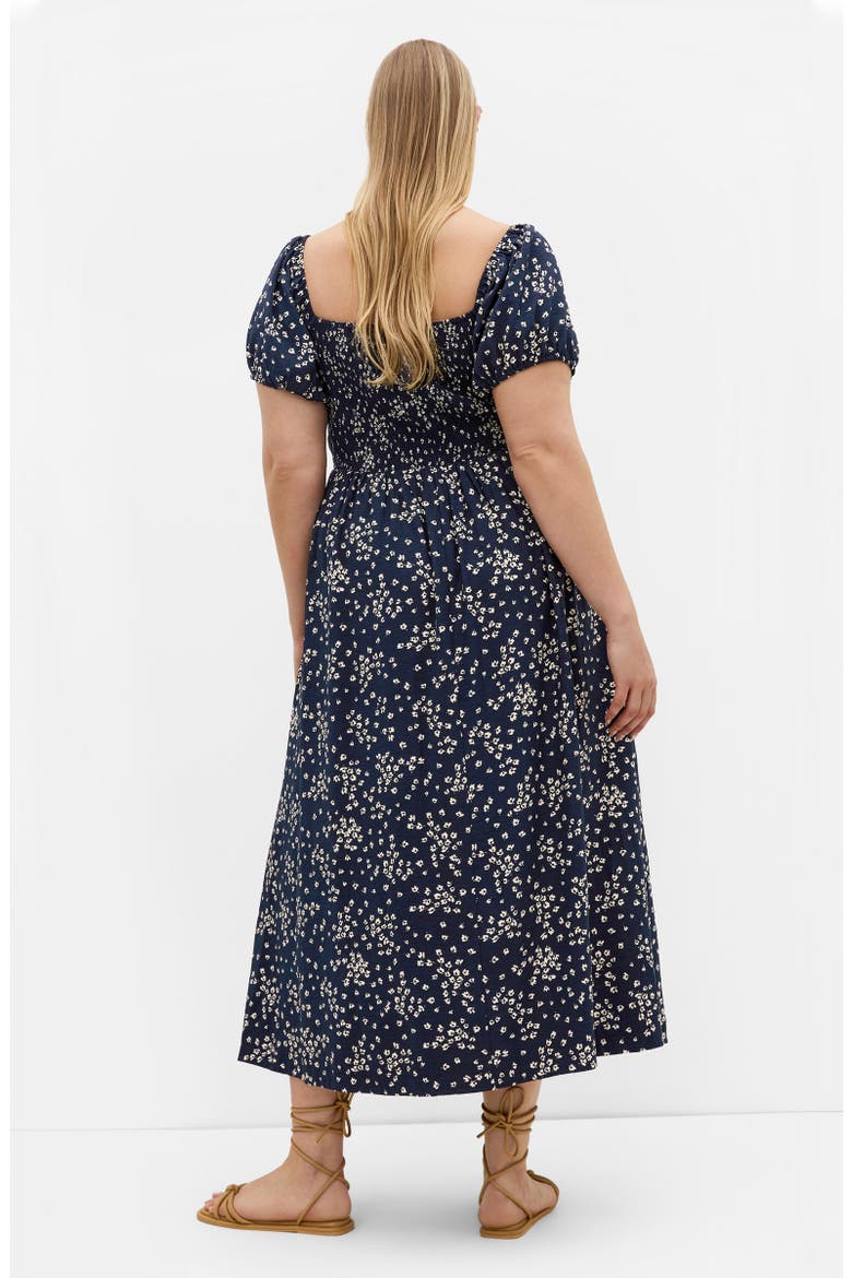 Abbigail Floral Print Short Sleeve Midi Dress, Alternate, color, CHARMING DITSY