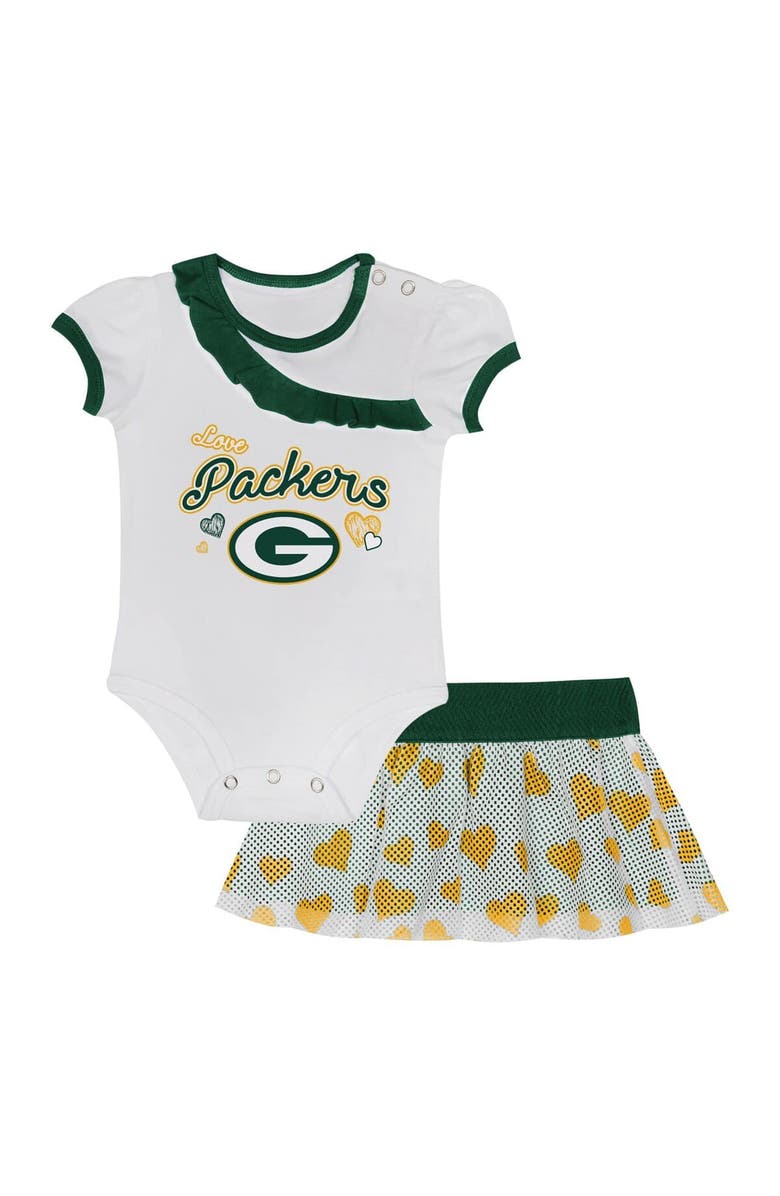 Outerstuff Newborn & Infant Green Bay Packers Love My Team Bodysuit & Skirt Set, Alternate, color, 