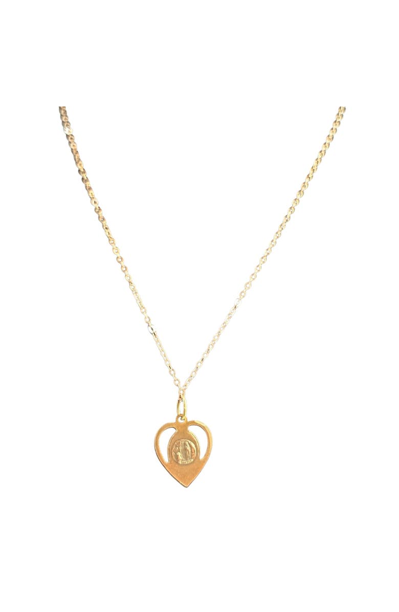 MADISON BEVERLY HILLS Vintage Virgin Mary Pendant Heart Necklace, Alternate, color, Blue