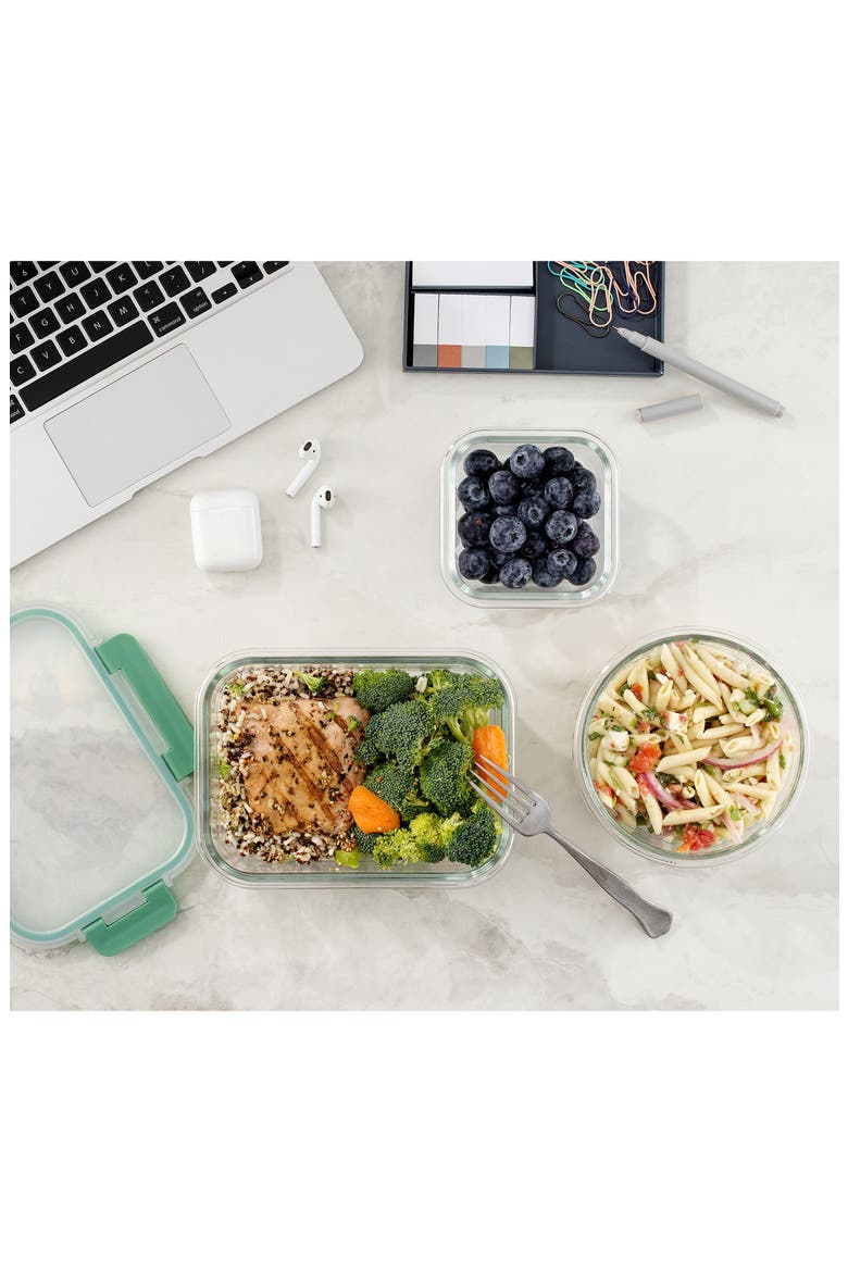24-Piece Glass Food Storage Containers with Airtight Lids, Alternate, color, GREEN