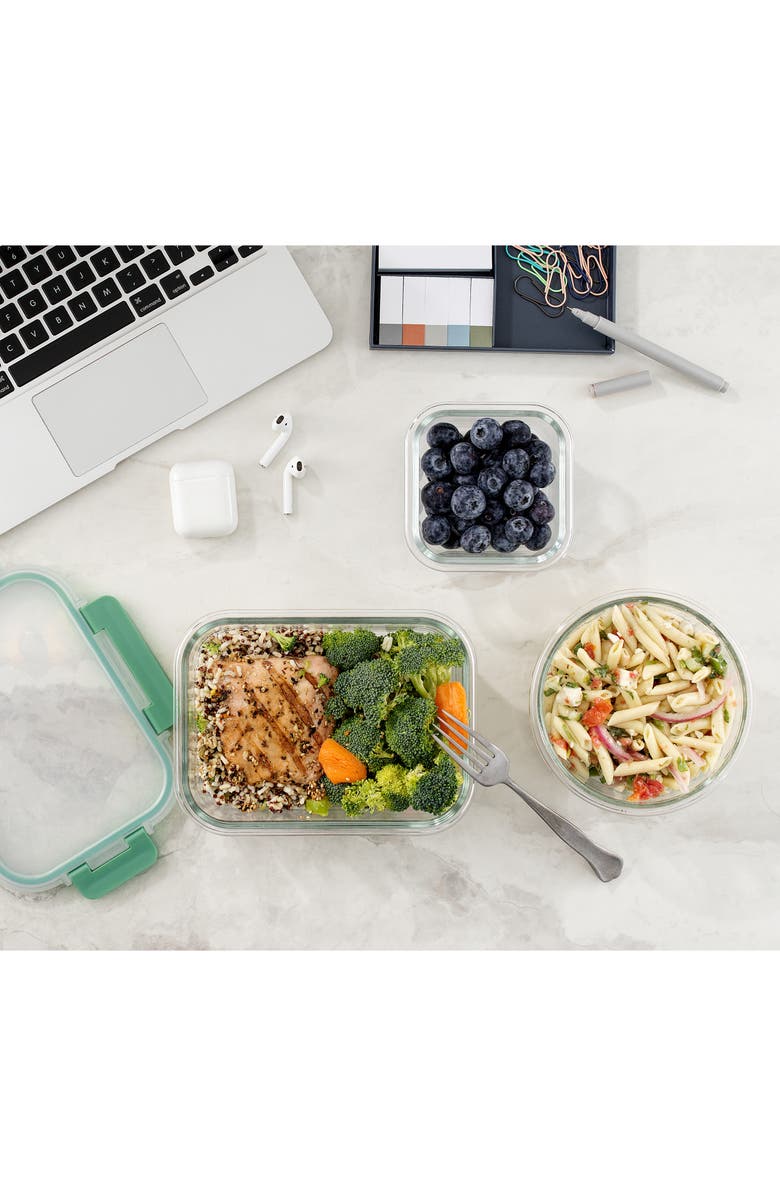 JoyJolt 24-Piece Glass Food Storage Containers with Airtight Lids, Alternate, color, Green