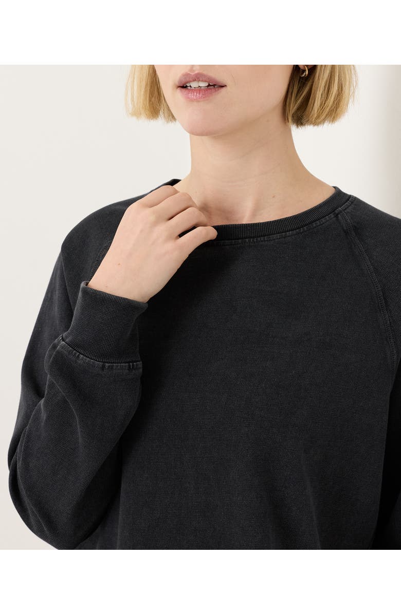 Pact Organic Cotton Weekends Relaxed Raglan Sweatshirt, Alternate, color, Washed Black