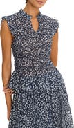 NIC+ZOE Leopard Print Smocked Peplum Top
