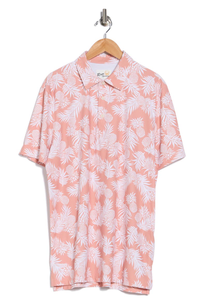 Pineapple Palm Polo, Alternate, color, CORAL