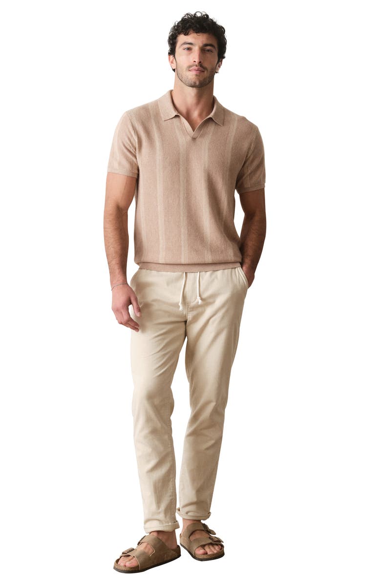 Marine Layer Liam Cotton Blend Polo Sweater, Alternate, color, Driftwood Stripe