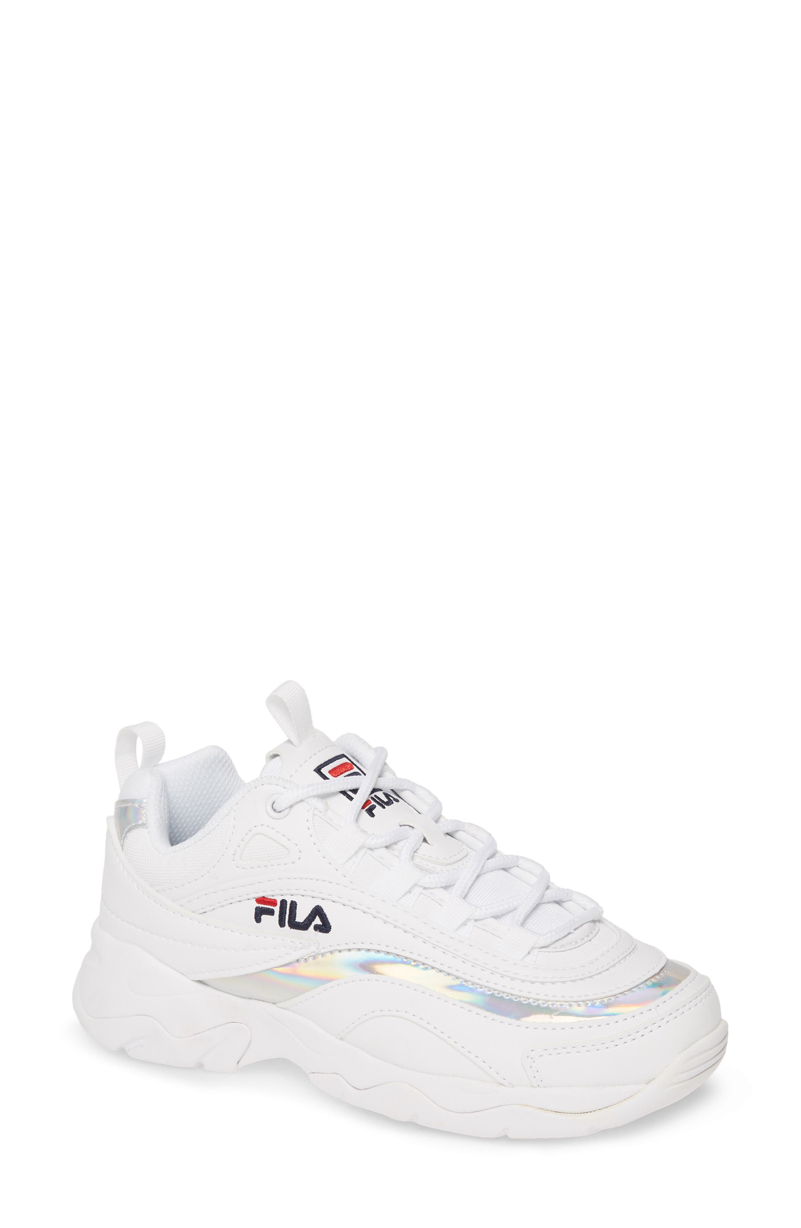 Ray Sneaker, Main, color, WHITE/ METALLIC SILVER/ WHITE