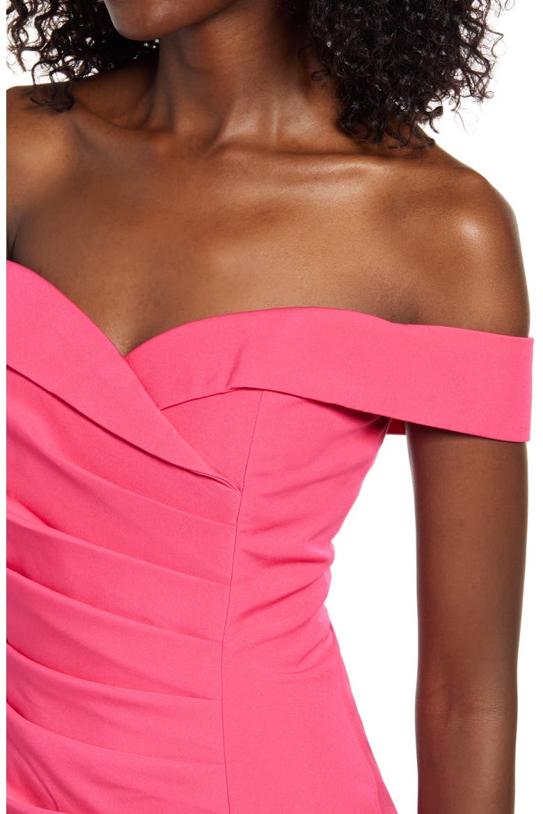 Bardot Pleat Front Dress, Alternate, color, BRIGHT PINK