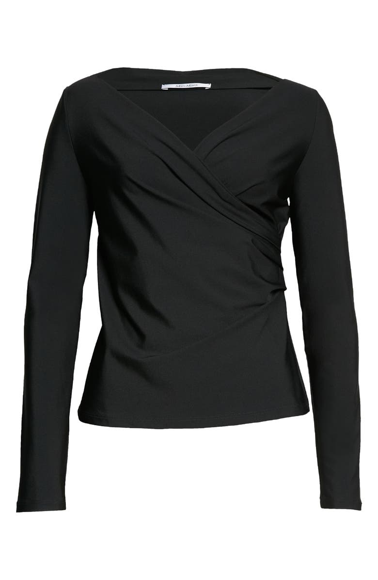 Max Mara Gardena Surplice V-Neck Long Sleeve Jersey Top, Alternate, color,