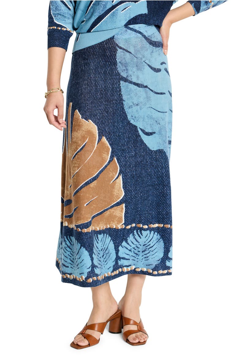 Twilight Print Knit Midi Skirt, Main, color, BLUE MULTI