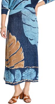 NIC+ZOE Twilight Print Knit Midi Skirt