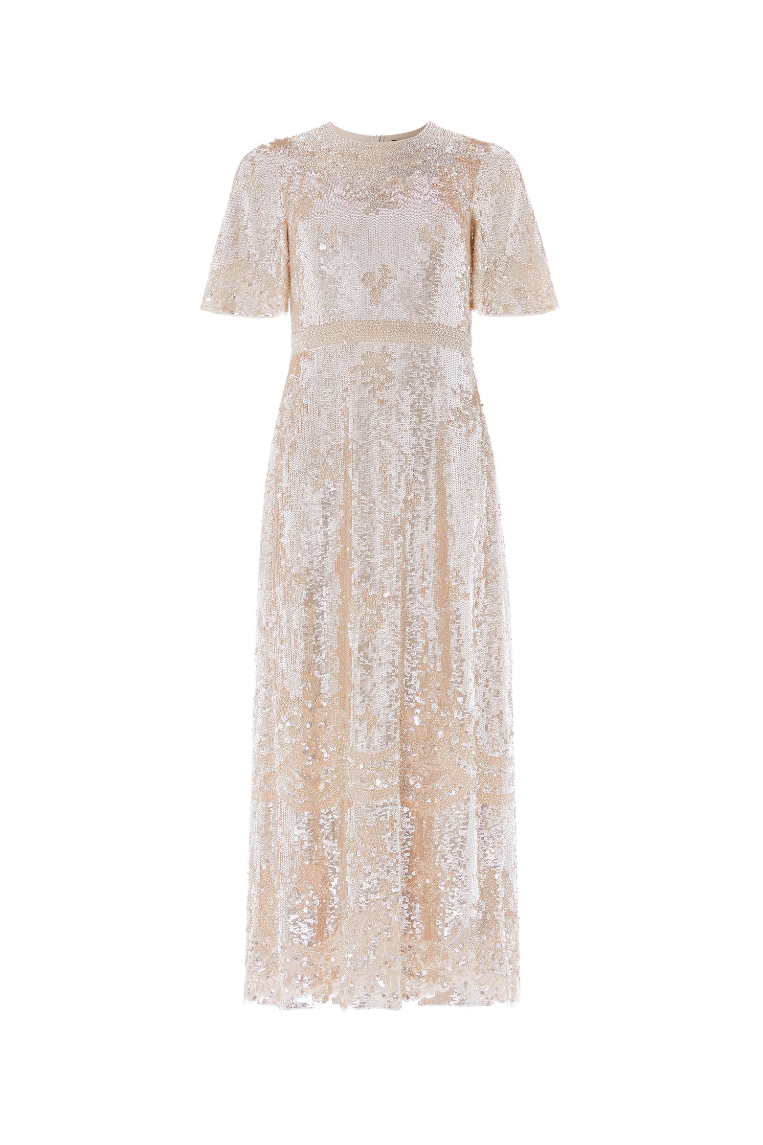 Figure Dress Code Needle & Thread Luminara Short Sleeve Sequin Maxi Dress (Women) | Nordstrom