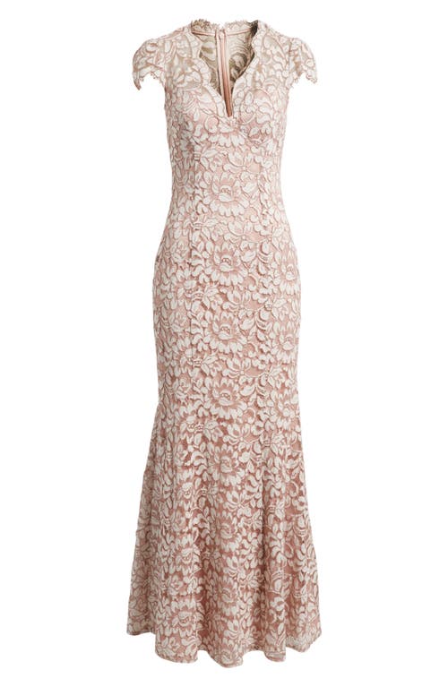 Eliza J Embroidered Lace Trumpet Gown