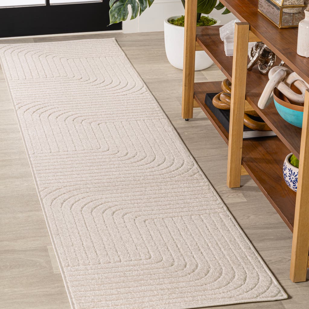 Jonathan Y Odense High-low Minimalist Angle Geometric Indoor/outdoor Area Rug In Ivory/cream