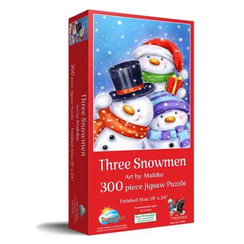 Three Snowmen 300 piece Jigsaw Puzzle for Adults