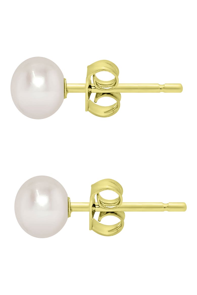 Kids' Freshwater Pearl Necklace, Stud Earrings & Bracelet Set, Alternate, color, GOLD