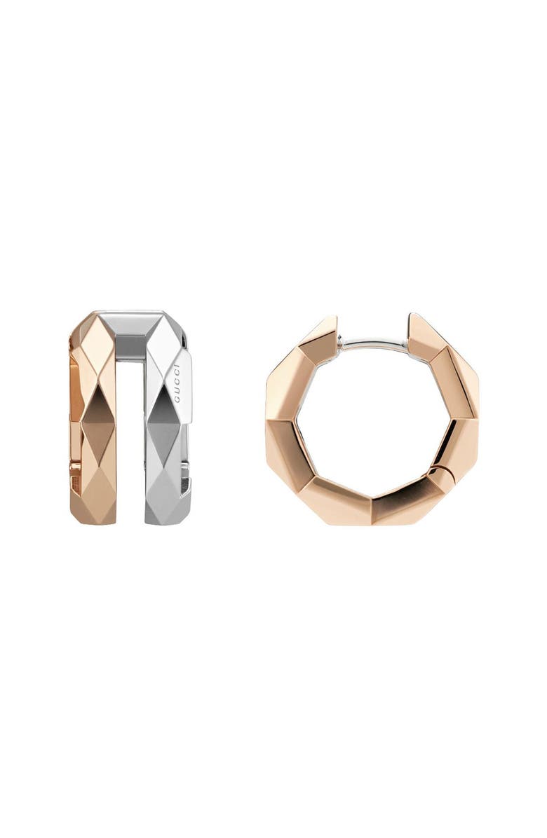 Gucci Link to Love Two-Tone 18K Double Hoop Earrings, Alternate, color, 