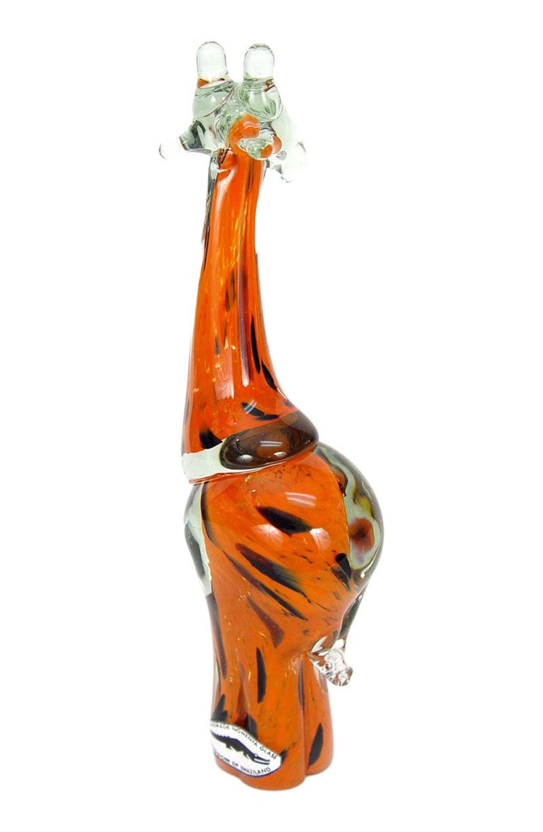 Mbare Hand Blown Orange Glass Giraffe - Medium, Alternate, color, Orange