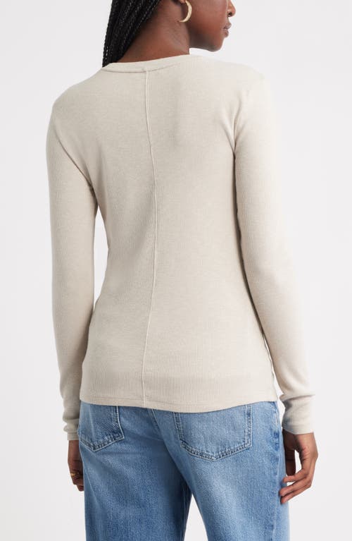 Treasure & Bond Long Sleeve Cotton Blend Rib T-shirt In White