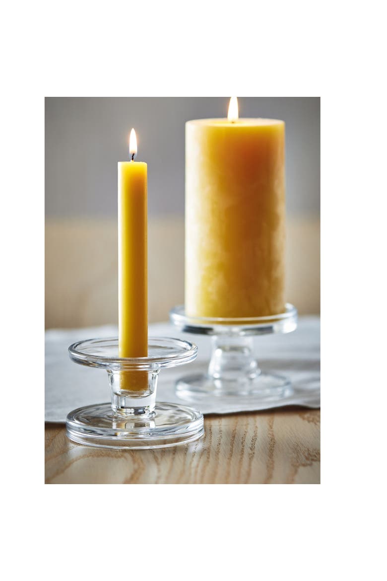 Bobbin Reversible Glass Candle Holders for Everyday Use, Alternate, color, Clear