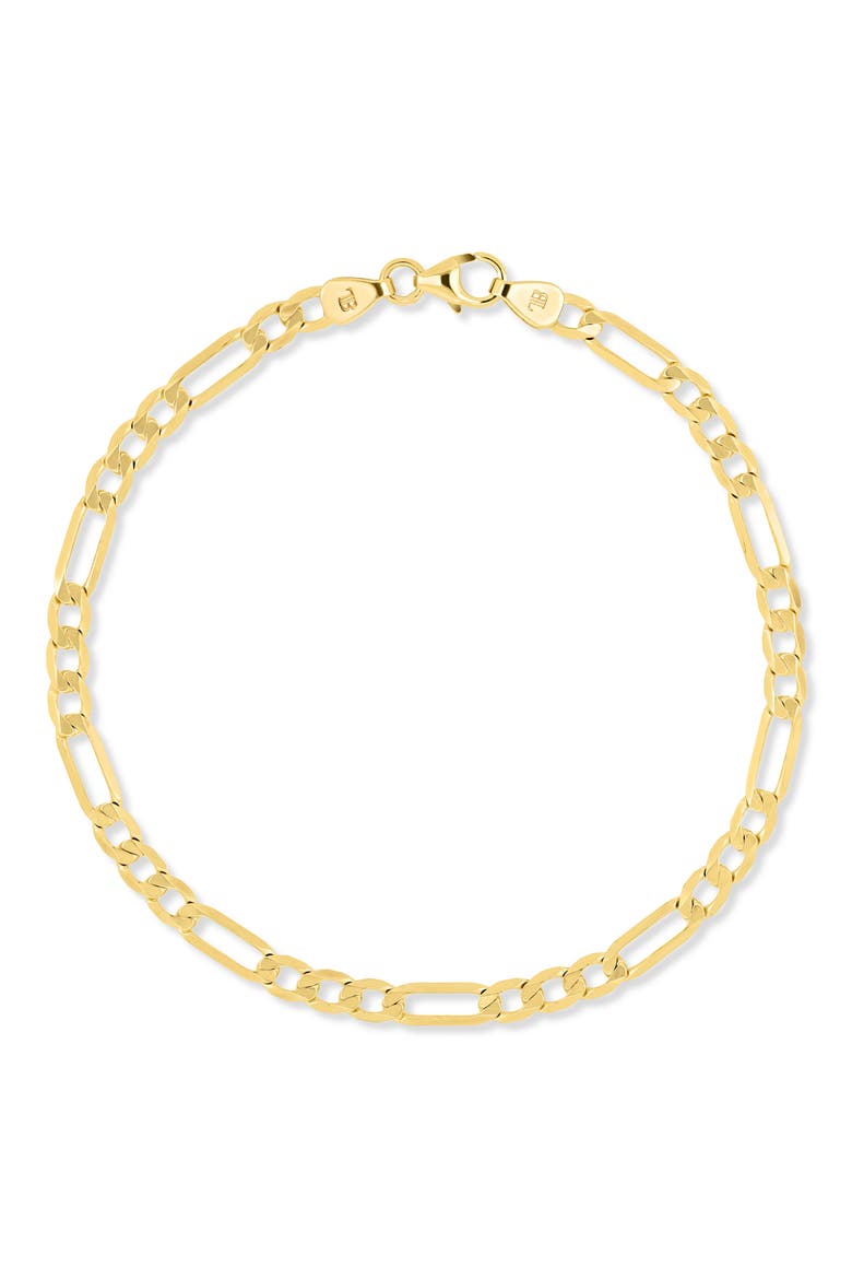 14K Gold Figaro Chain Bracelet, 4mm, Main, color, 14K YELLOW GOLD