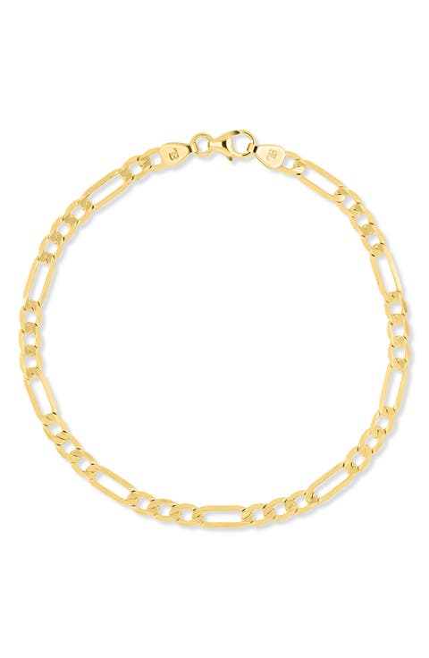 14K Gold Figaro Chain Bracelet