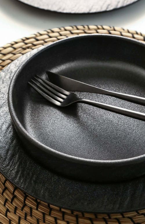 Stone Lain Senso New Bone China 12-piece Dinnerware Set In Black