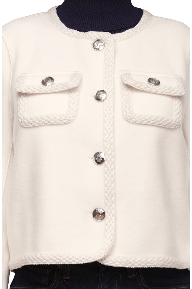 Cropped Collarless Jacket, Alternate, color, IVORY