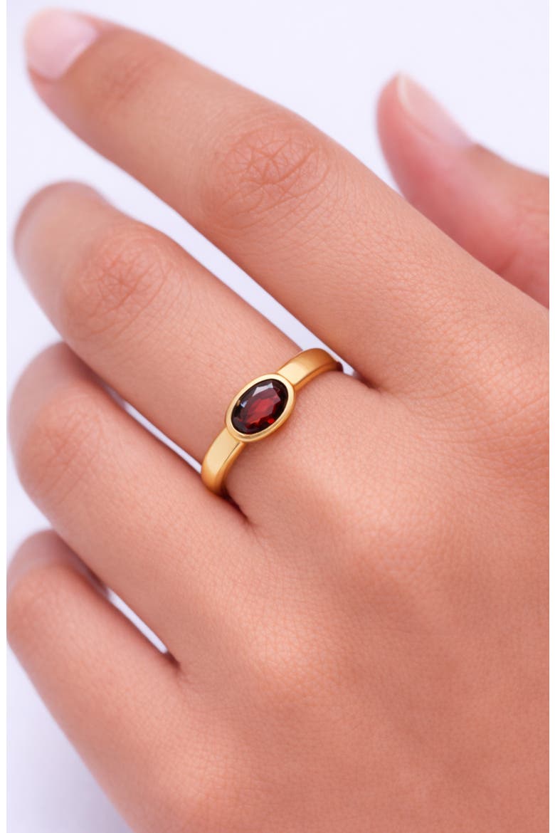 Oval Semiprecious Stone Ring, Alternate, color, GOLD /GARNET