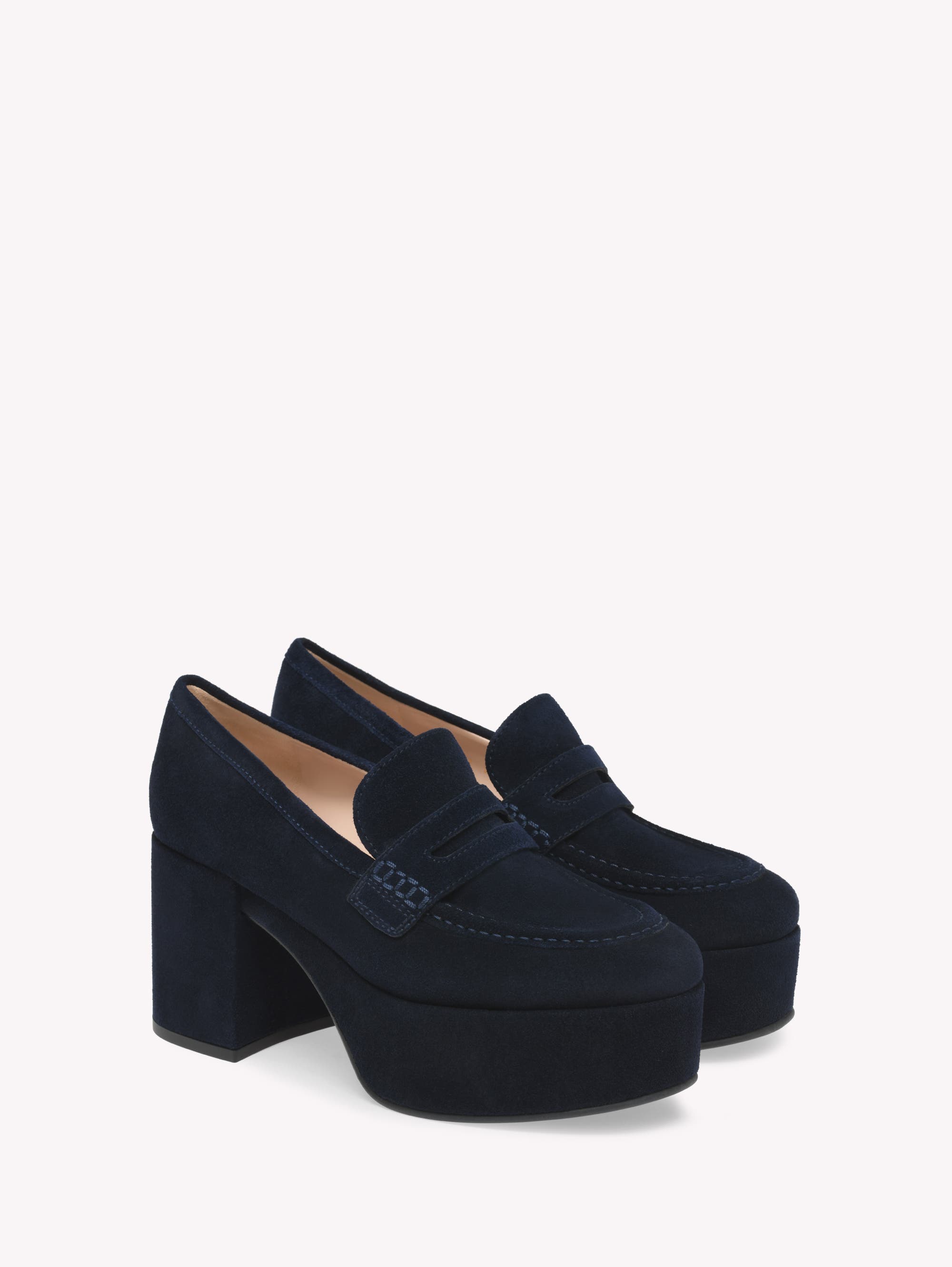 Gianvito Rossi Jenna Mocassin, Alternate, color, Blue Suede