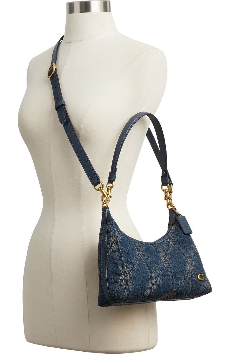 COACH Juliet 25 Quilted Denim Shoulder Bag, Alternate, color, Dark Indigo