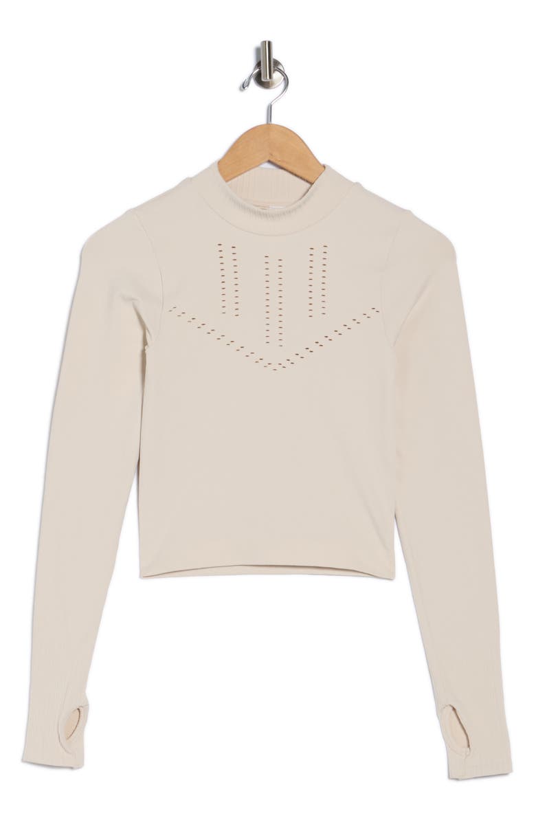 90 DEGREE BY REFLEX Porsha Seamless Long Sleeve Activewear Top, Alternate, color, Crystal Gray