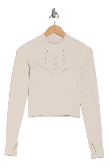 90 Degree By Reflex Porsha Seamless Long Sleeve Activewear Top In Neutral