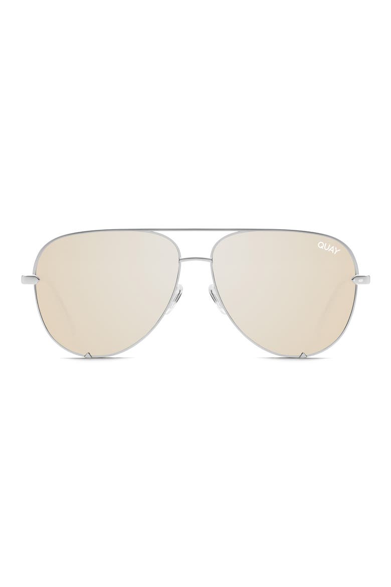 High Key 64mm Oversize Aviator Sunglasses, Main, color, SILVER / GOLD