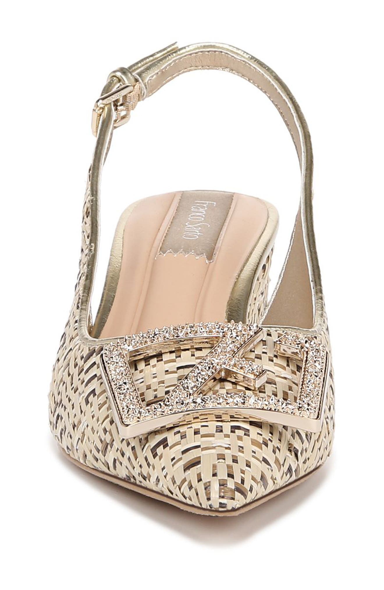 Franco Sarto Racer Crystal Buckle Slingback Pump, Alternate, color, 