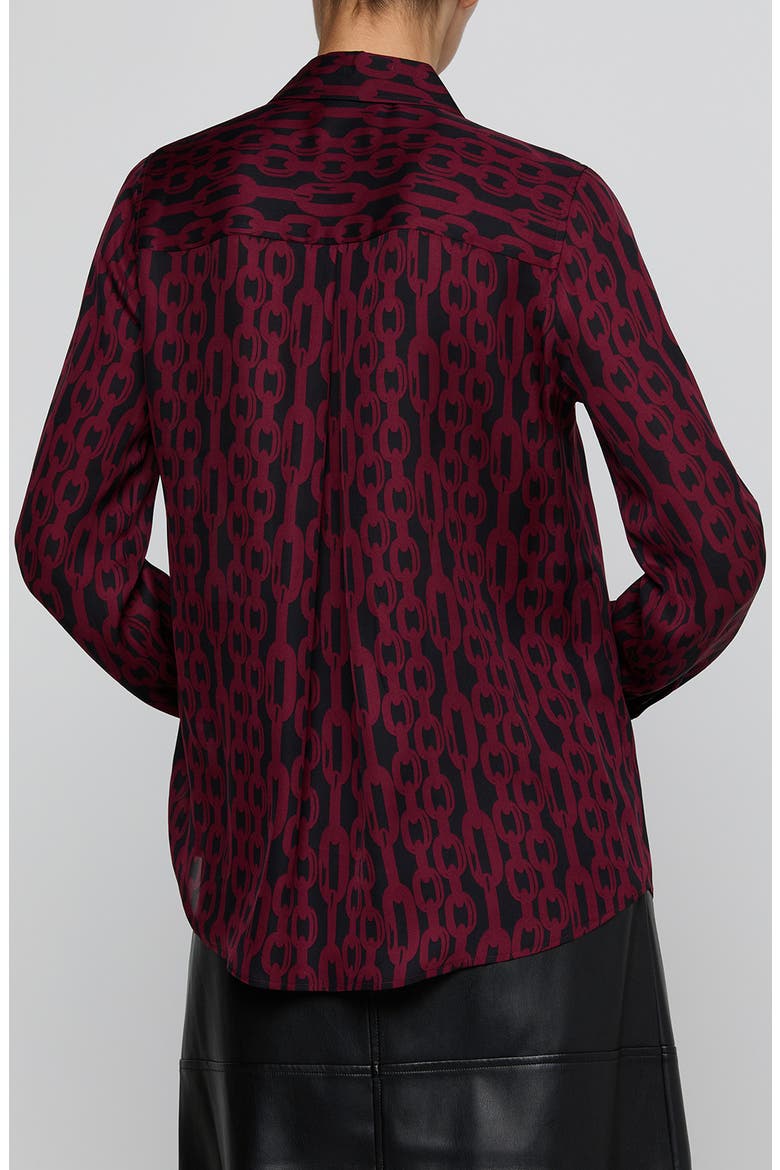 Nina Silk Shirt, Alternate, color, BLACK/ MERLOT RED FIGARO CHAIN