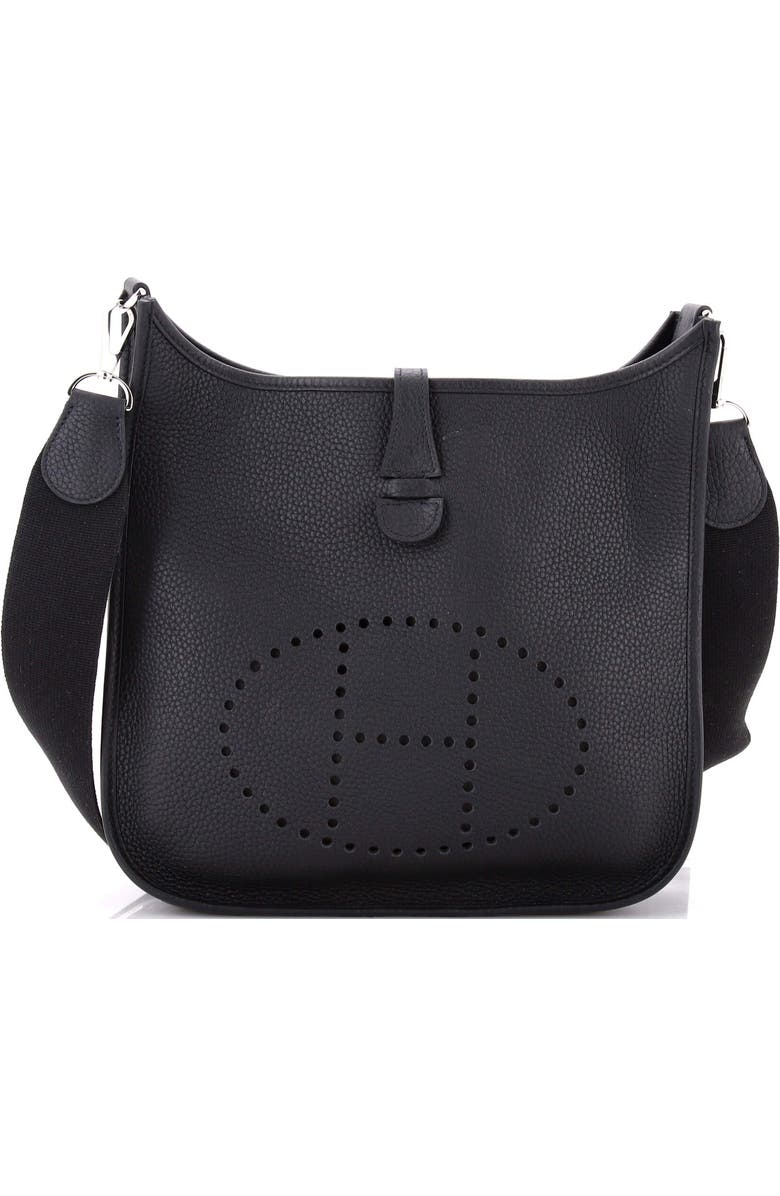 Pre-Owned Hermes Evelyne Bag Gen III Clemence PM, Main, color, Noir