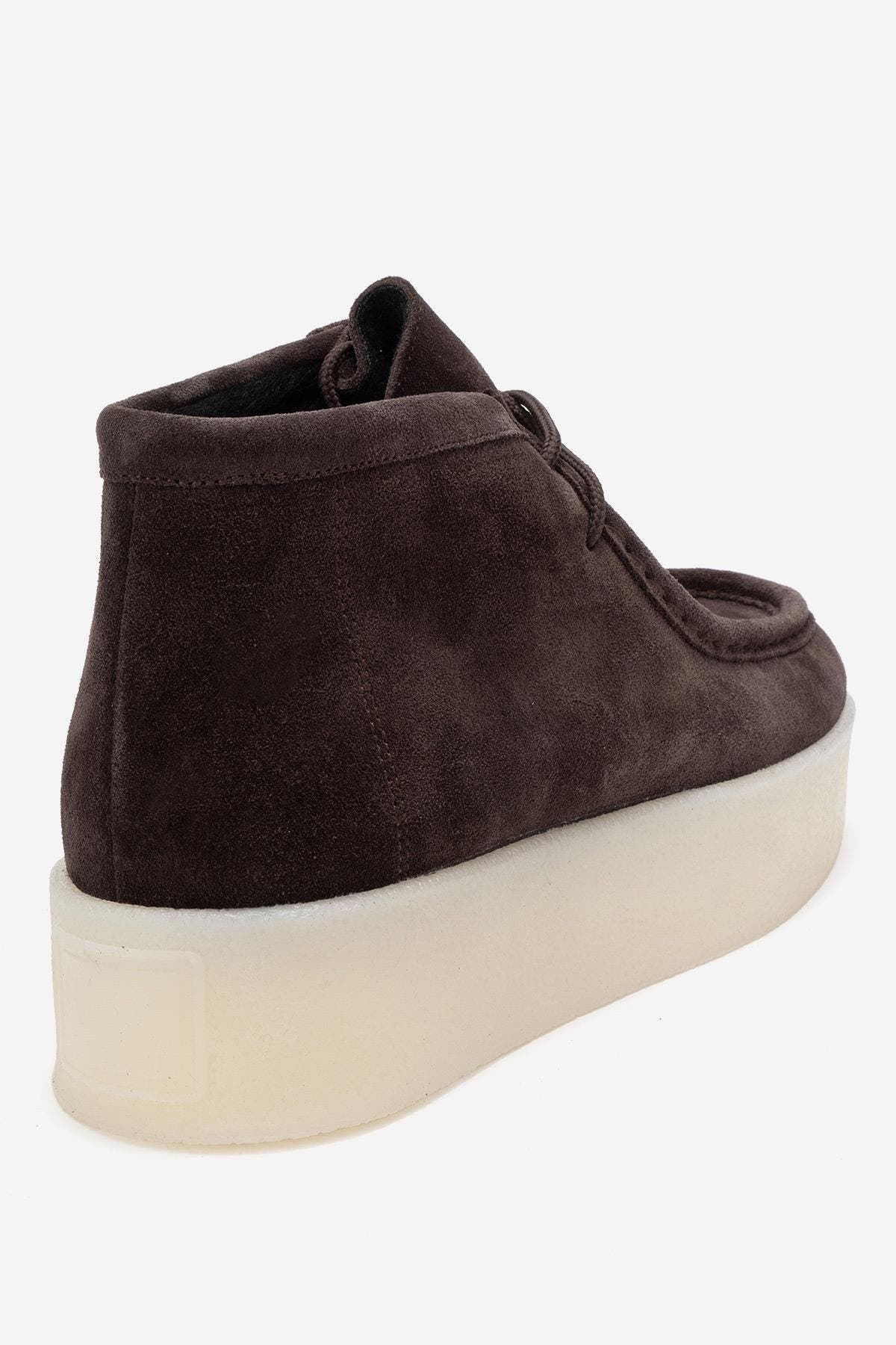 Melia Leather Platform Boot, Alternate, color, Brown Suede
