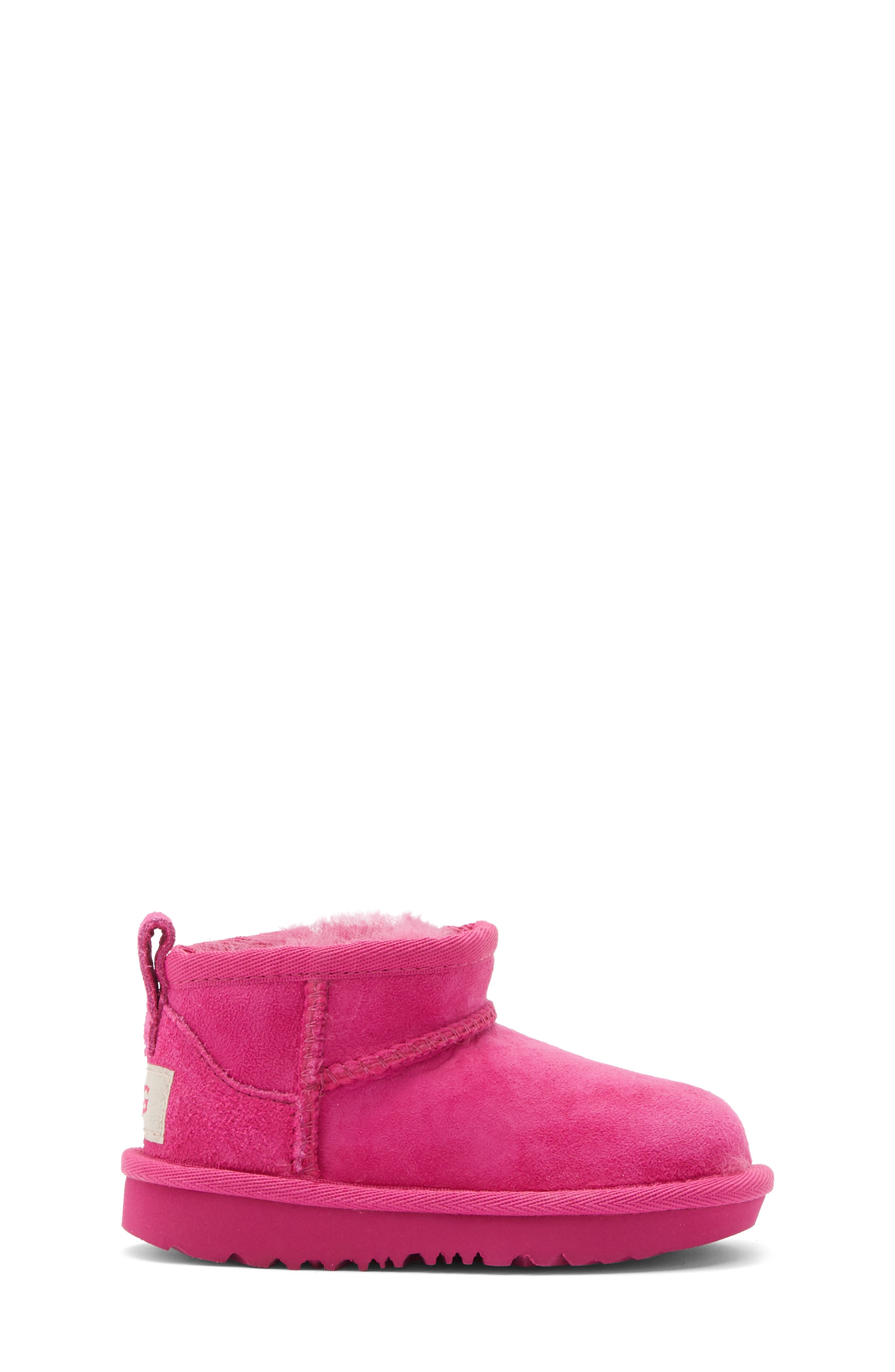 UGG<sup>®</sup> Kids' Classic Ultra Mini Water Resistant Boot, Alternate, color, Dark Peony