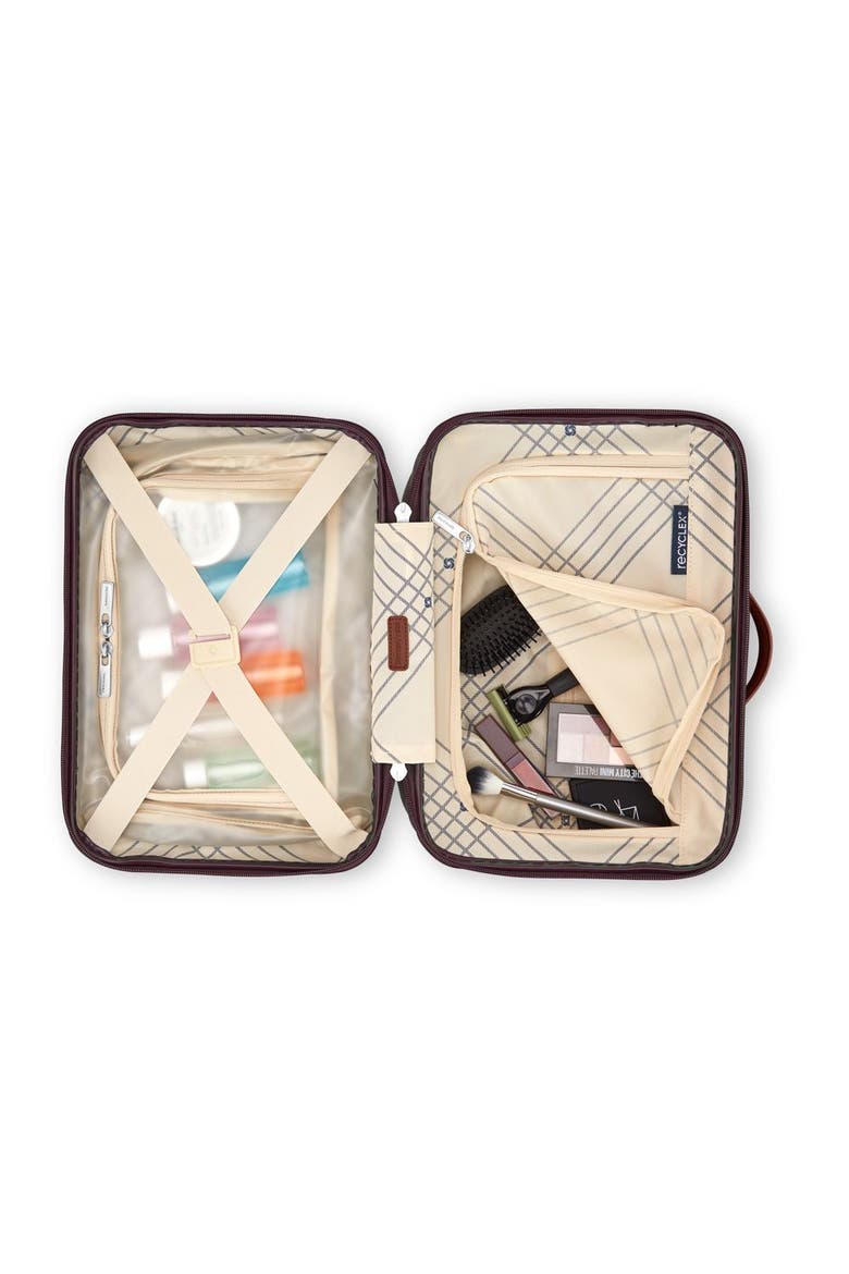 Virtuosa Hardside Train Case - Crossbody Travel Makeup Case With Removable Strap, Alternate, color, Merlot