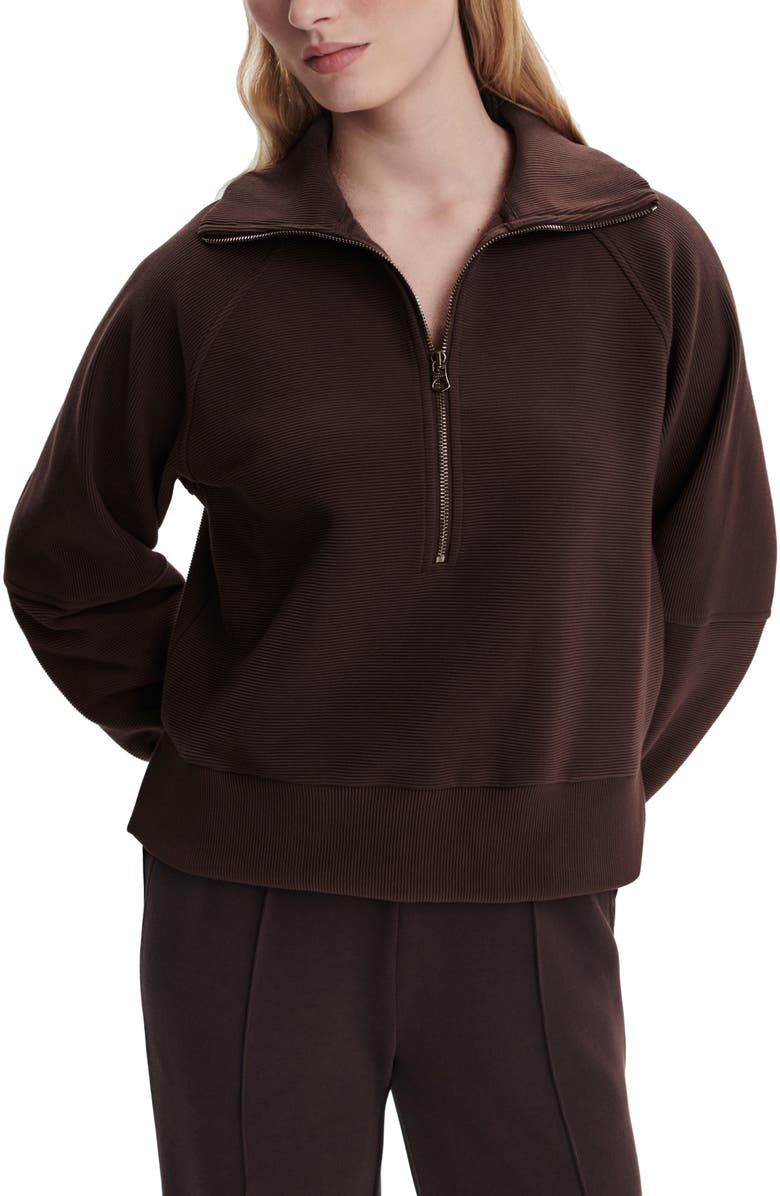 Varley Milano Half-Zip Sweatshirt, Alternate, color, Coffee Bean