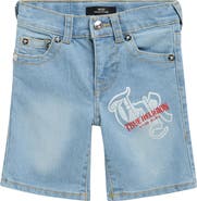 True Religion Kids' Logo Graphic Denim Shorts