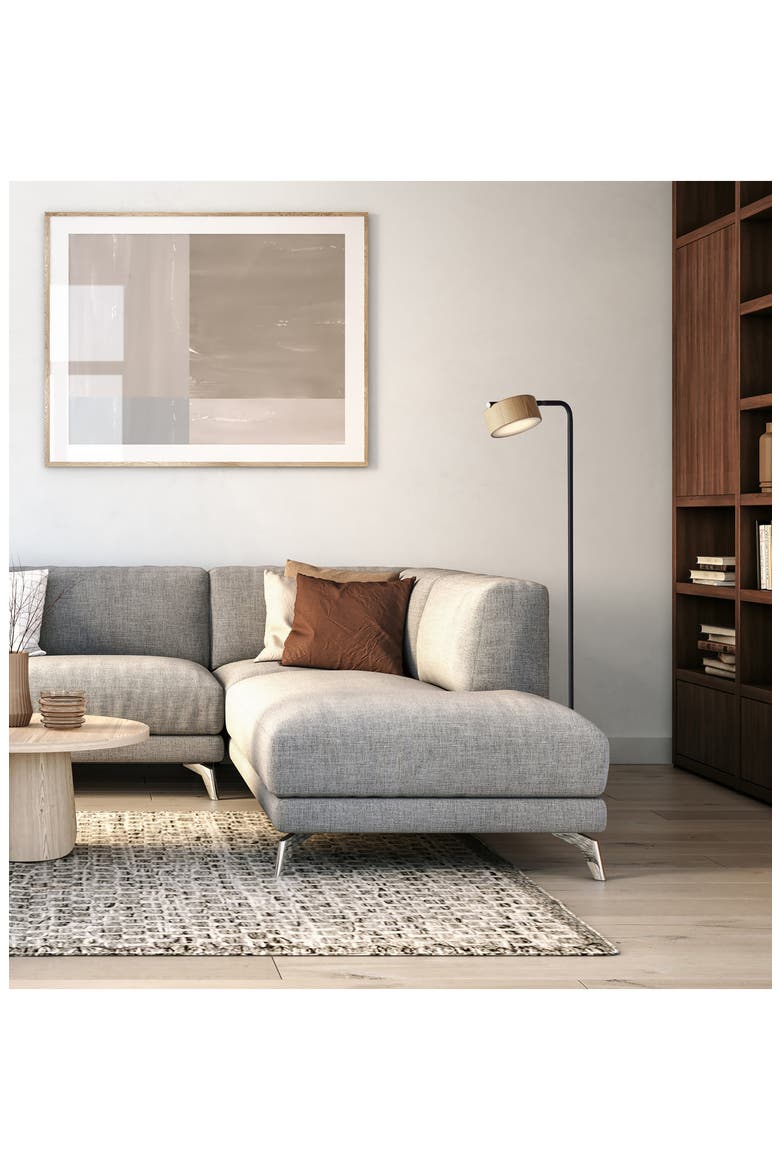 Roman LED Floor Lamp, Alternate, color, BLACK / NATURAL WOOD
