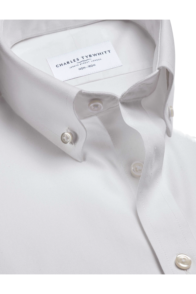 Slim Fit Non-Iron Solid Twill Button-Down Dress Shirt, Alternate, color, WHITE