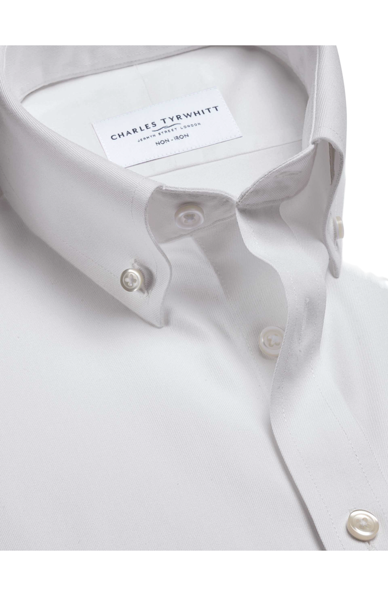 Charles Tyrwhitt Non-Iron Twill Button-down Shirt, Alternate, color, White