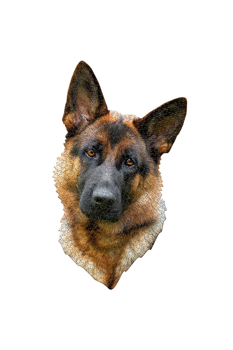 I Am Shepard 550 Piece Puzzle Dog Shaped Animal Jigsaw, 19 X 32", Alternate, color, Multicolored