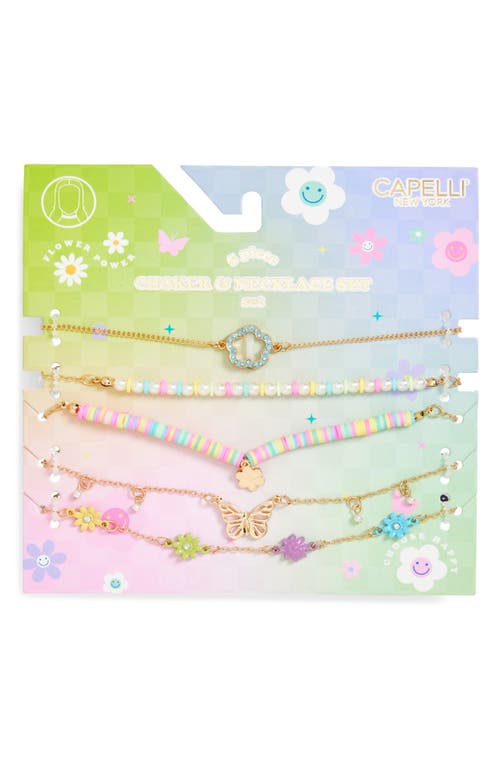 Capelli New York Kids' Assorted 5-pack Spring Choker & Necklace Set