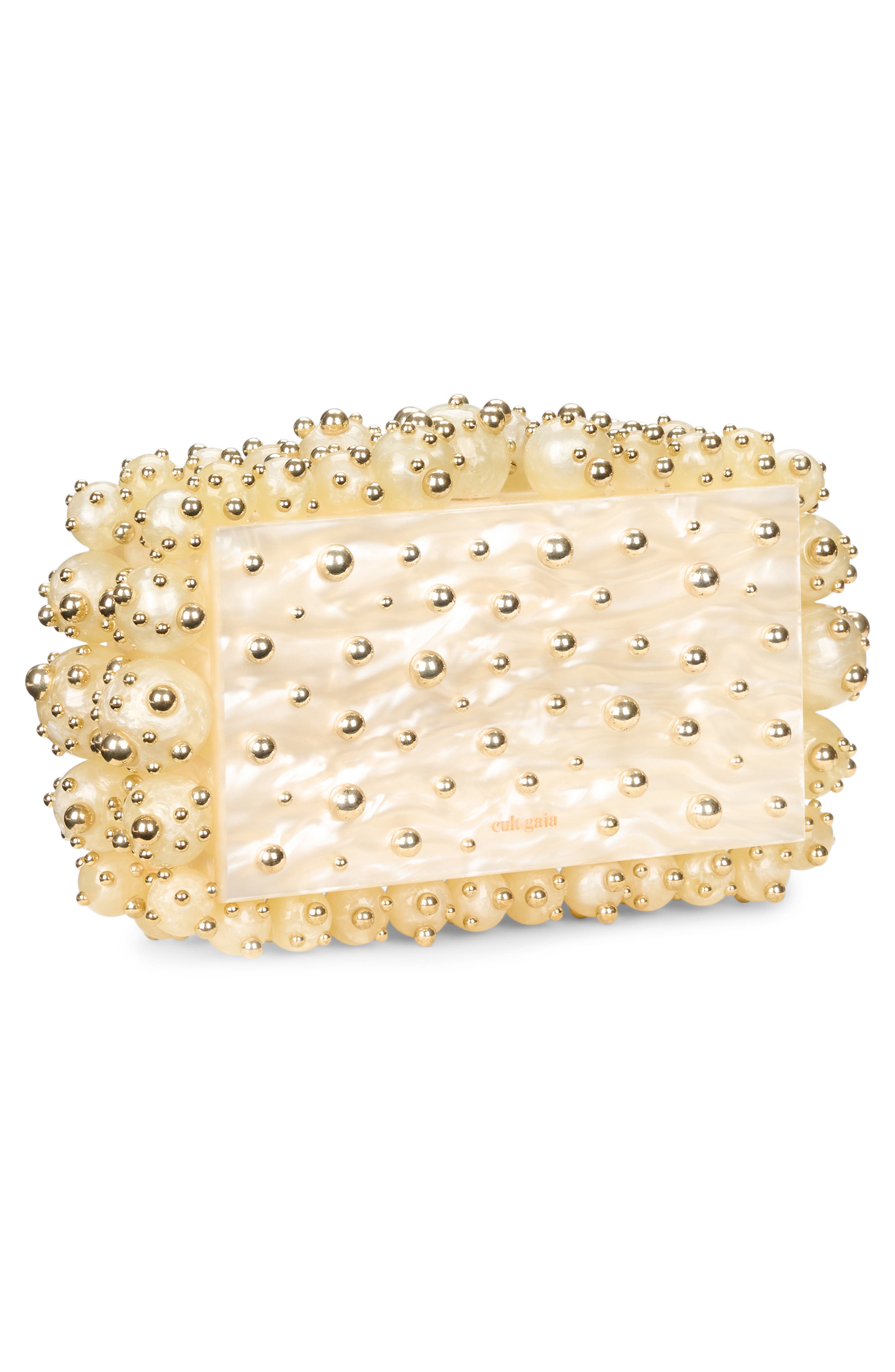 Cult Gaia Eos Beaded Acrylic Box Clutch, Alternate, color, 